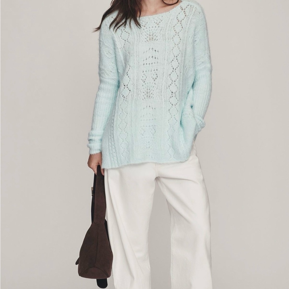 By Anthropologie long sleeve Pointelle sweater, S NWT